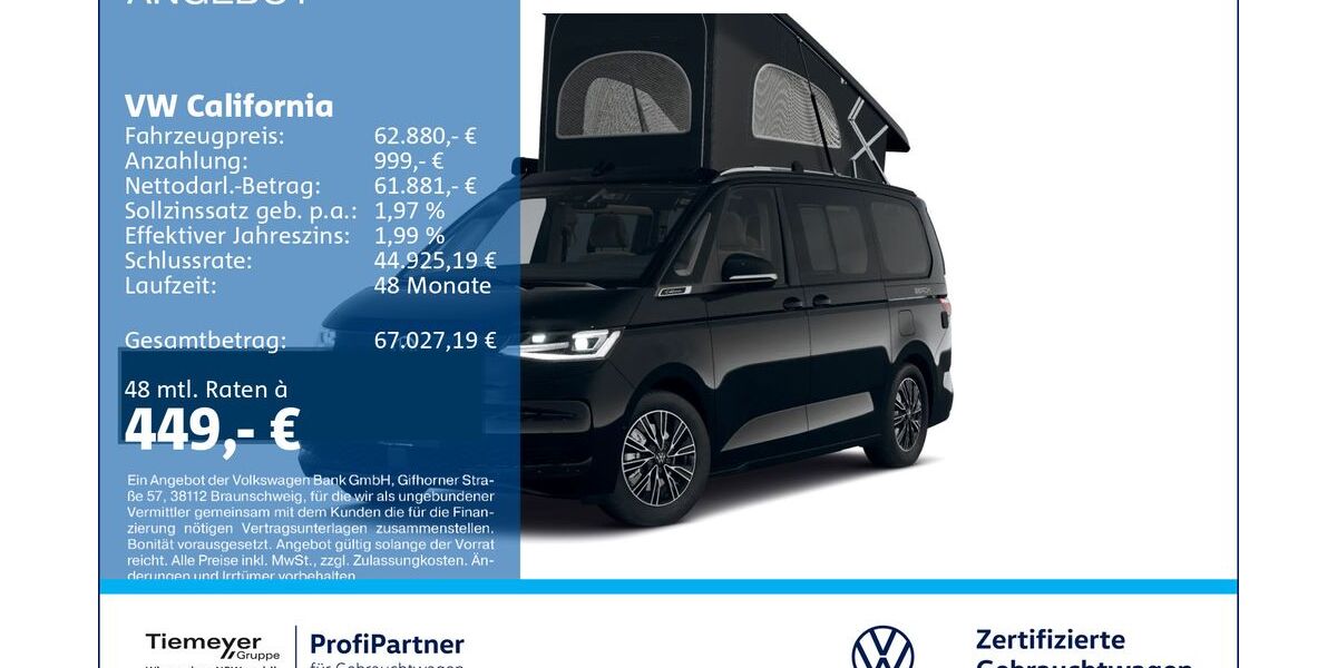 VW T7 California 16.808 km 62.880 &euro; Recklinghausen 45663